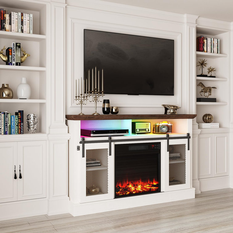 Greison 47.2'' W Storage Credenza with Electric Fireplace Included